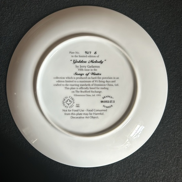 Songs Of Winter Limited Edition Plates by Jerry Gadamus - Picture 7 of 9